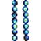 Perles en verre rondes aurore boréale noire de Bead Landing, 10 mm